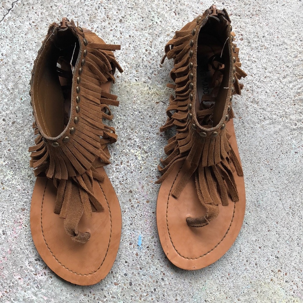 Steve Madden fringe sandals.